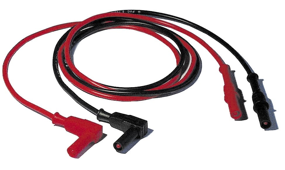 Sefram - Jeu de cordons Ban. droite (4 mm)/Ban. Coudée (4 mm)-1000V-CATIII