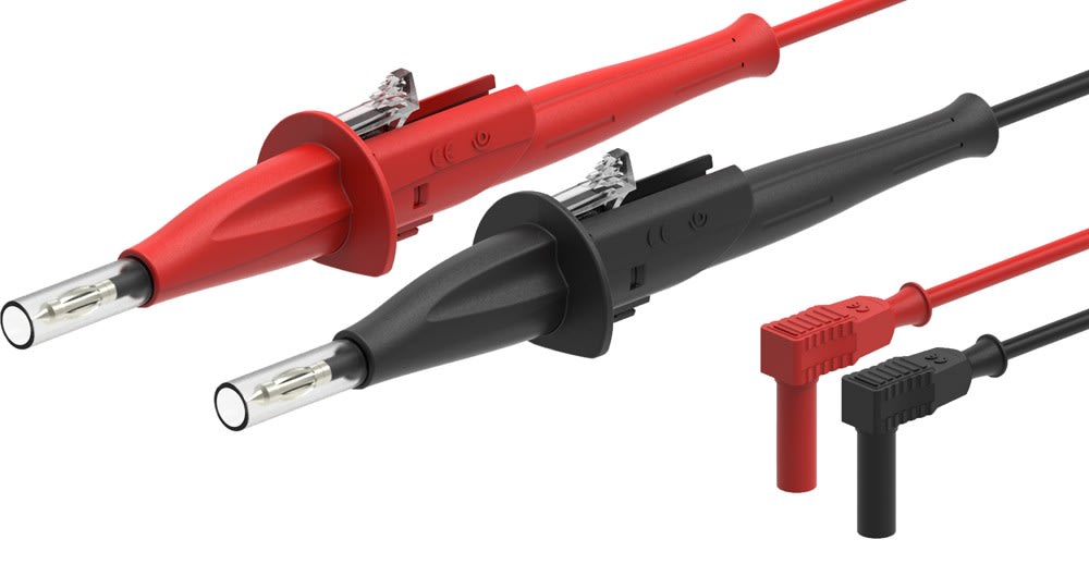 Sefram - Jeu de cordons pointe de touche IP2X / Ban.coudé (4mm) (N+R), 600 V CATIV