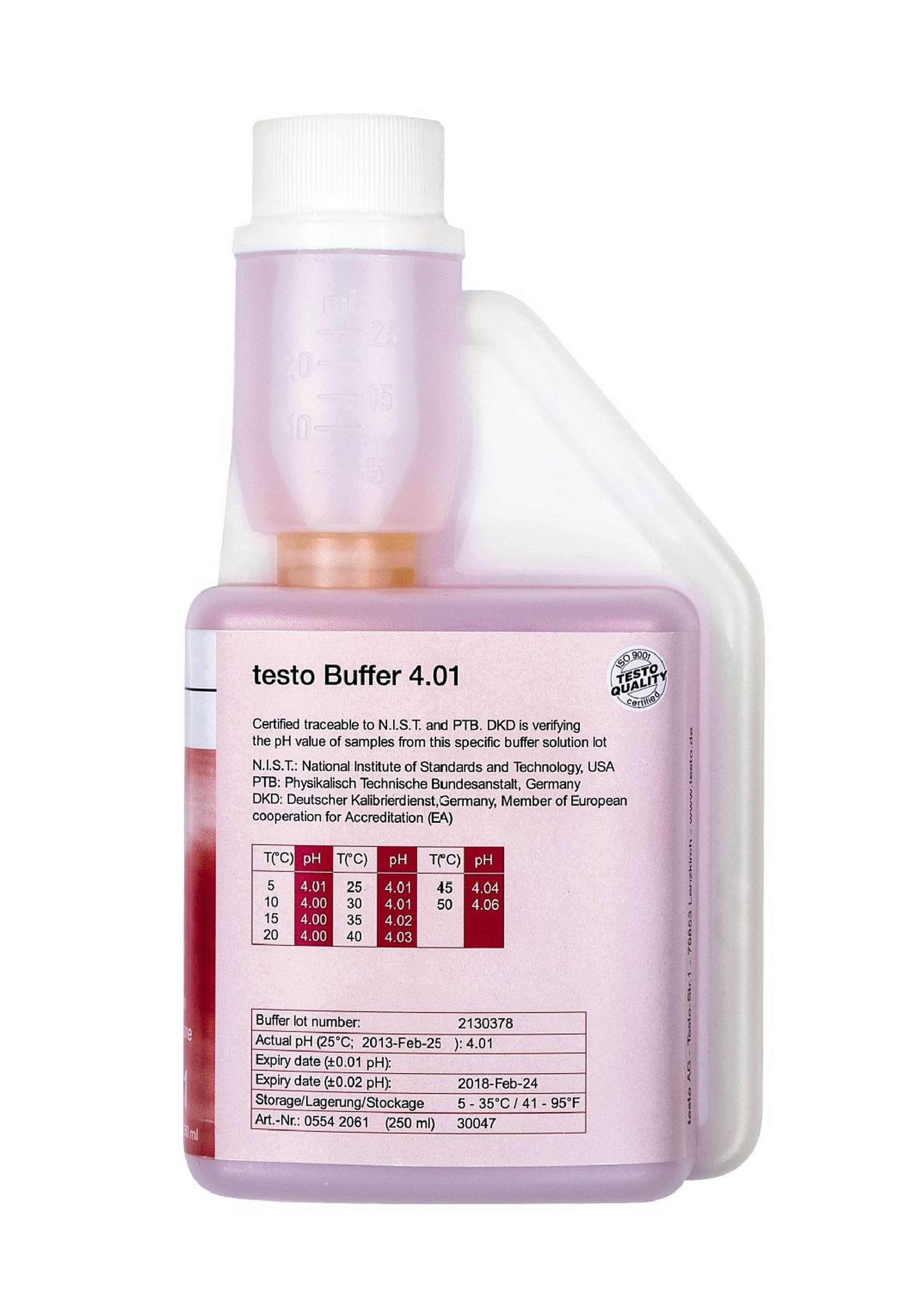 TESTO - Solution tampon pH 4.01 en flacon doseur (250 ml)