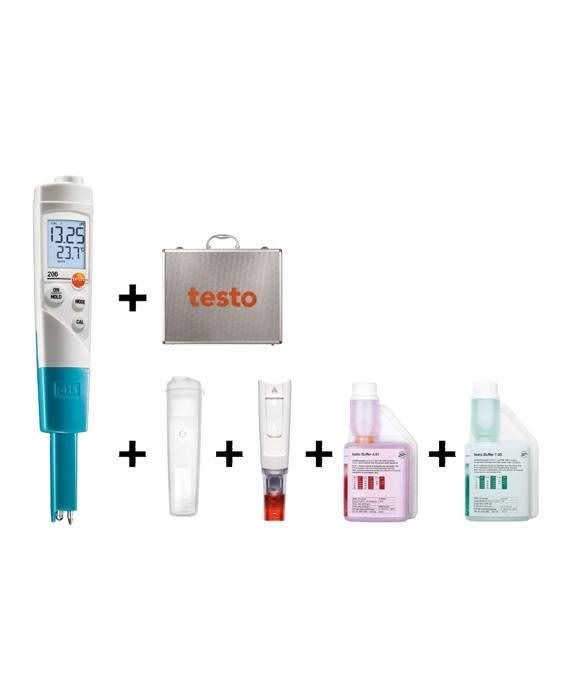 TESTO - Kit testo 206-pH1 - pHmetre avec accessoires dans mallette en aluminium