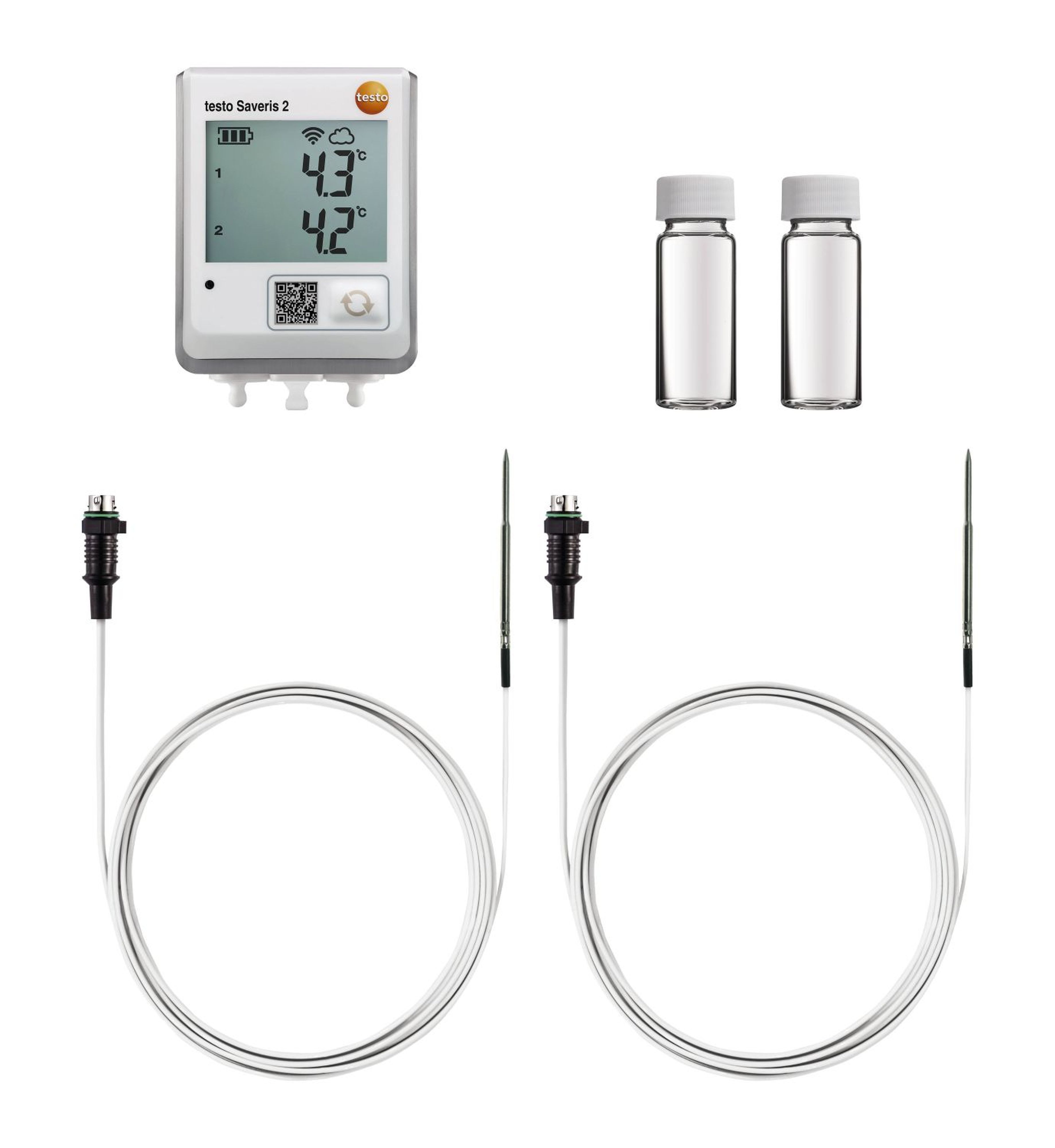 TESTO - Set testo Saveris 2-T2 avec 1 enregistreur, 2 sondes de temp. CTN