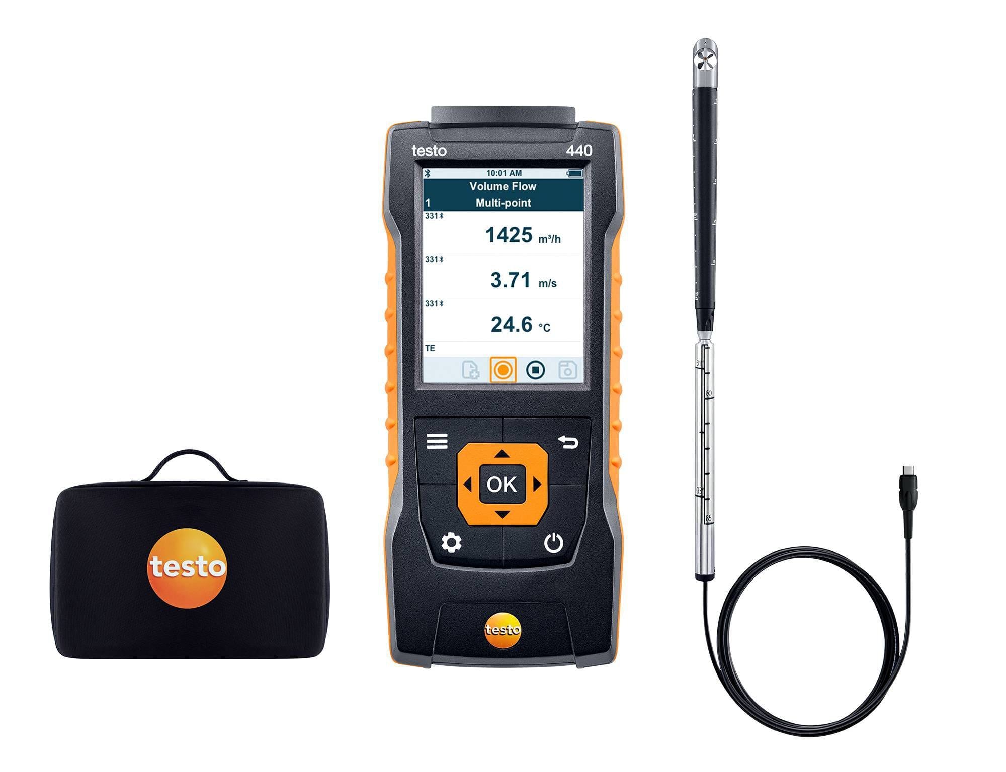 TESTO - Set testo 440 - Sonde hélice de 16 mm de diamètre et Anémomètre multifonctions