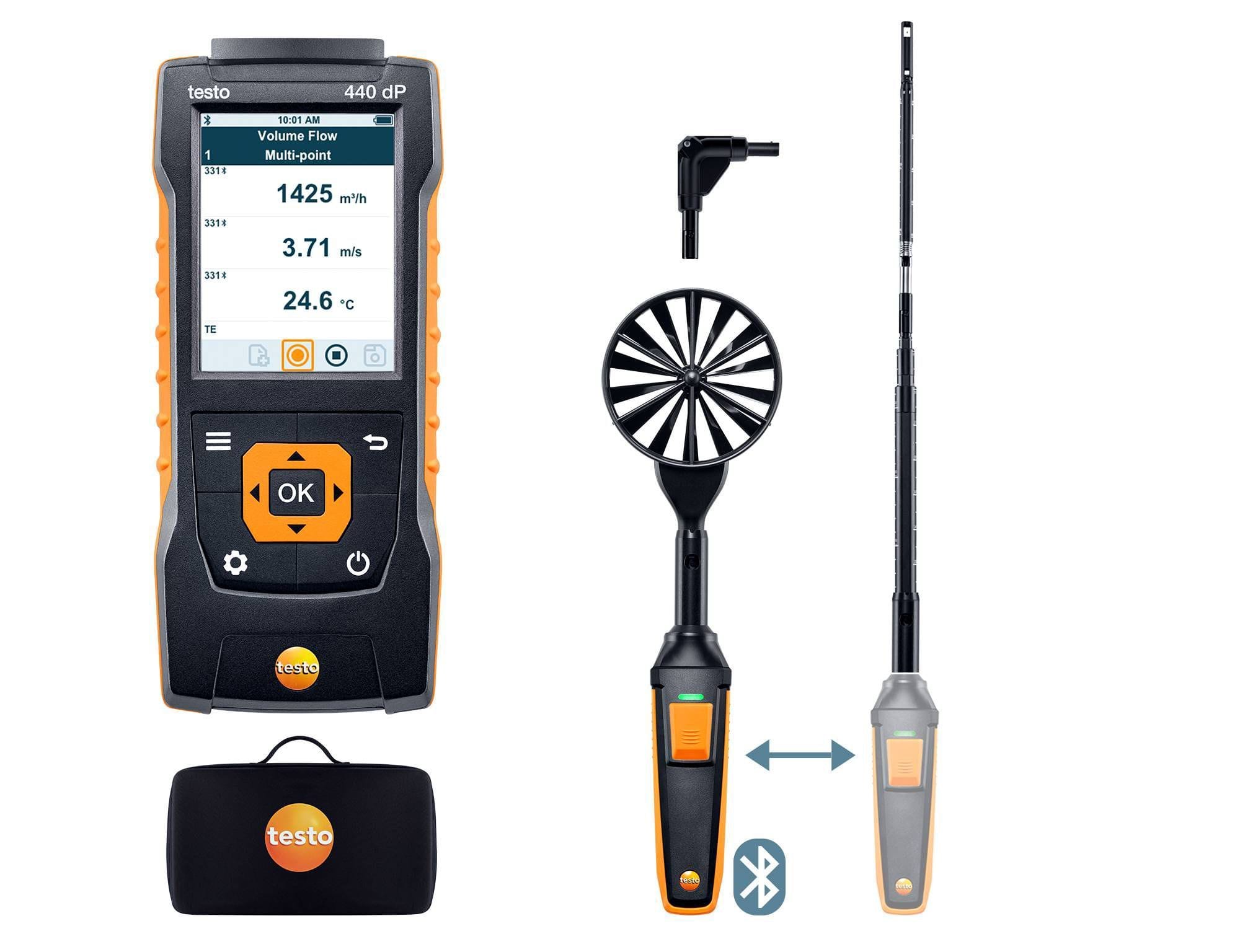 TESTO - testo 440 delta P Kit combiné 1 avec Bluetooth® pour l?écoulement