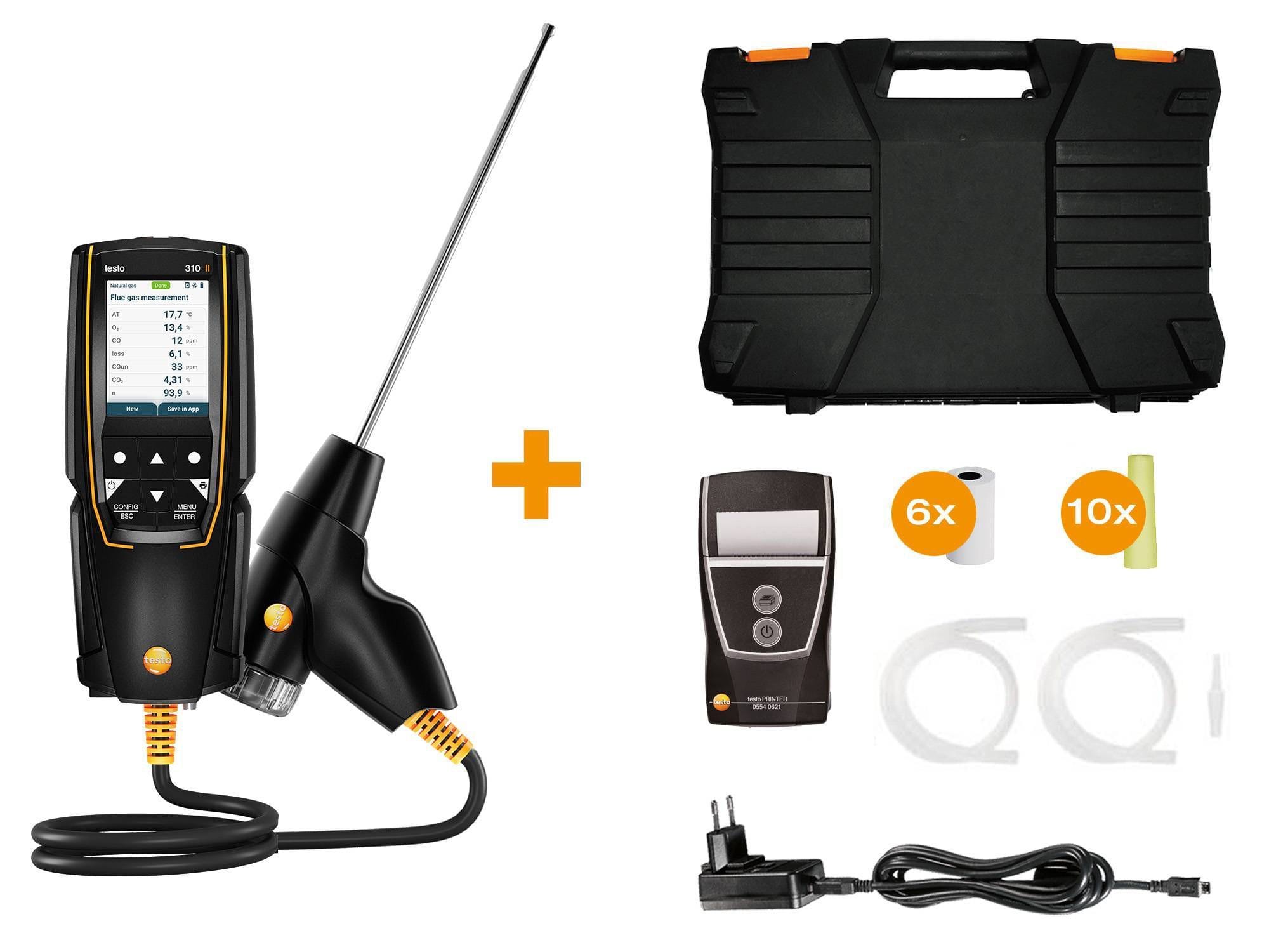 TESTO - Kit analyseur de combustion testo 310 II connecté avec imprimante