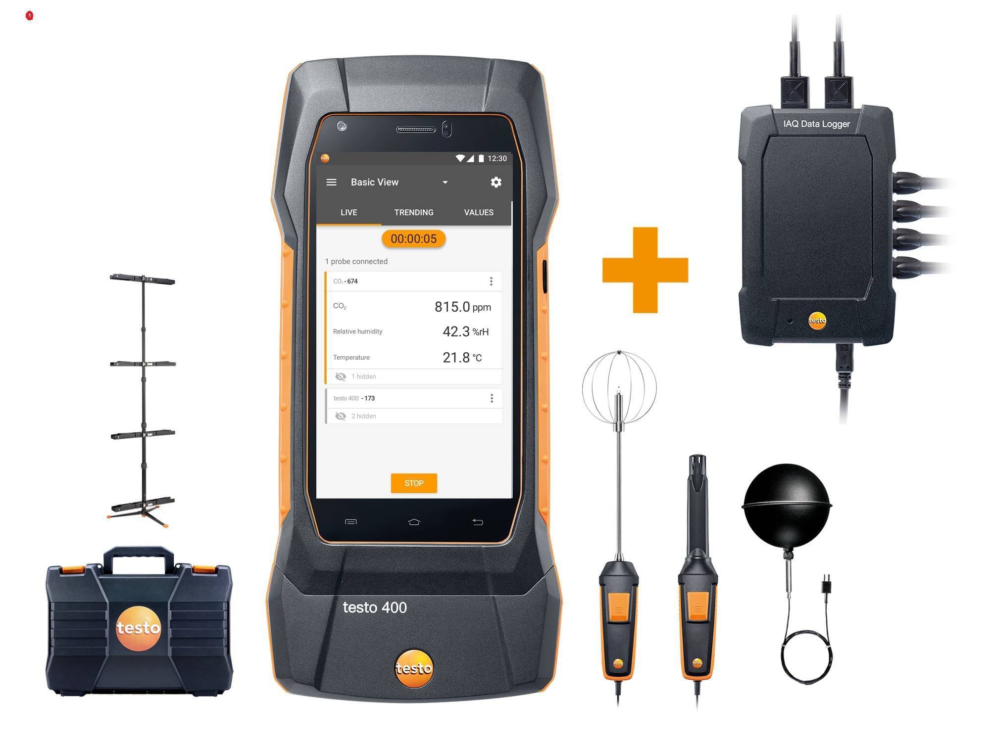 TESTO - Kit confort thermique testo 400 avec trépied et enregistreur de données intégré