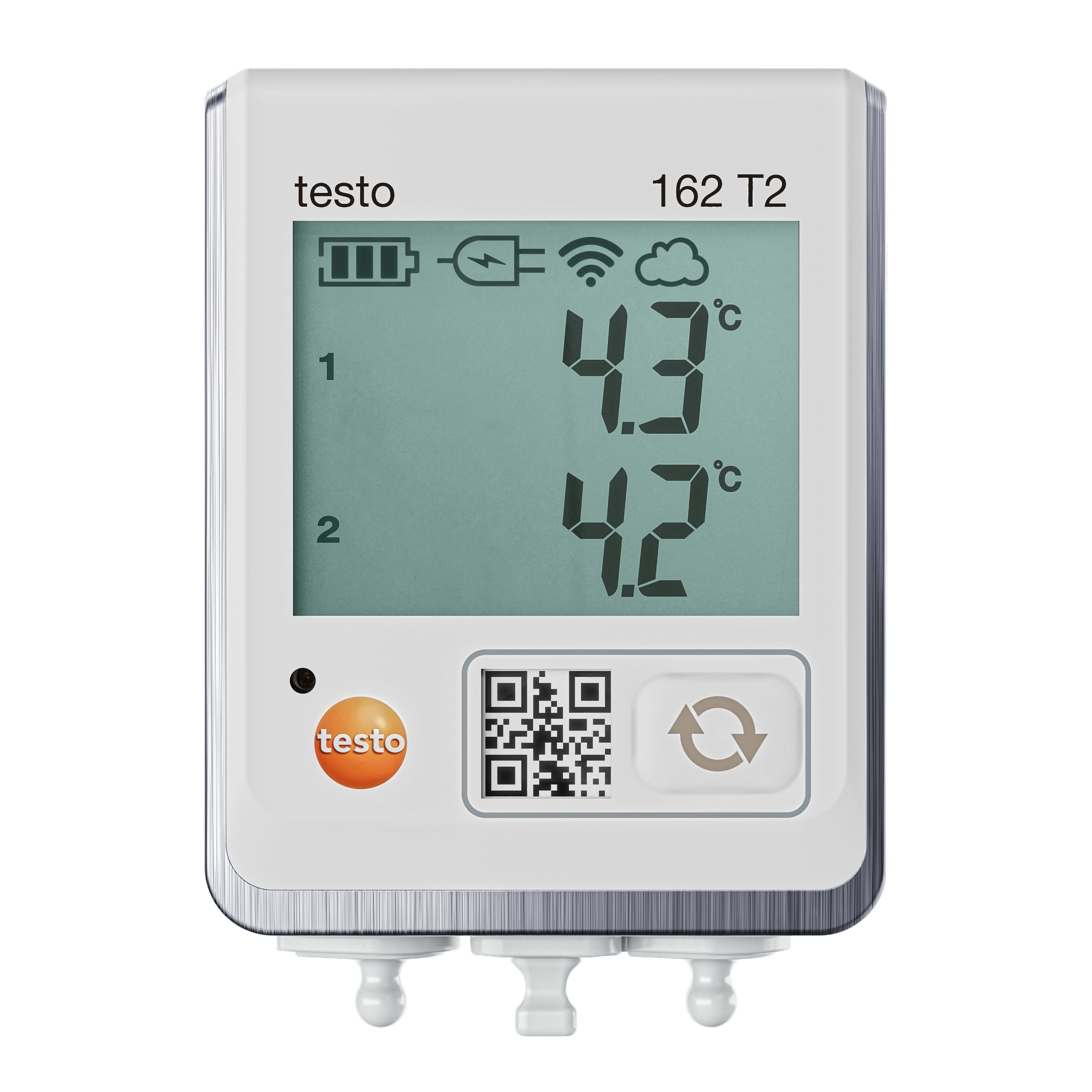 TESTO - Enregistreur WiFi testo 162 T2 avec écran et 2 entrées pour sondes externes