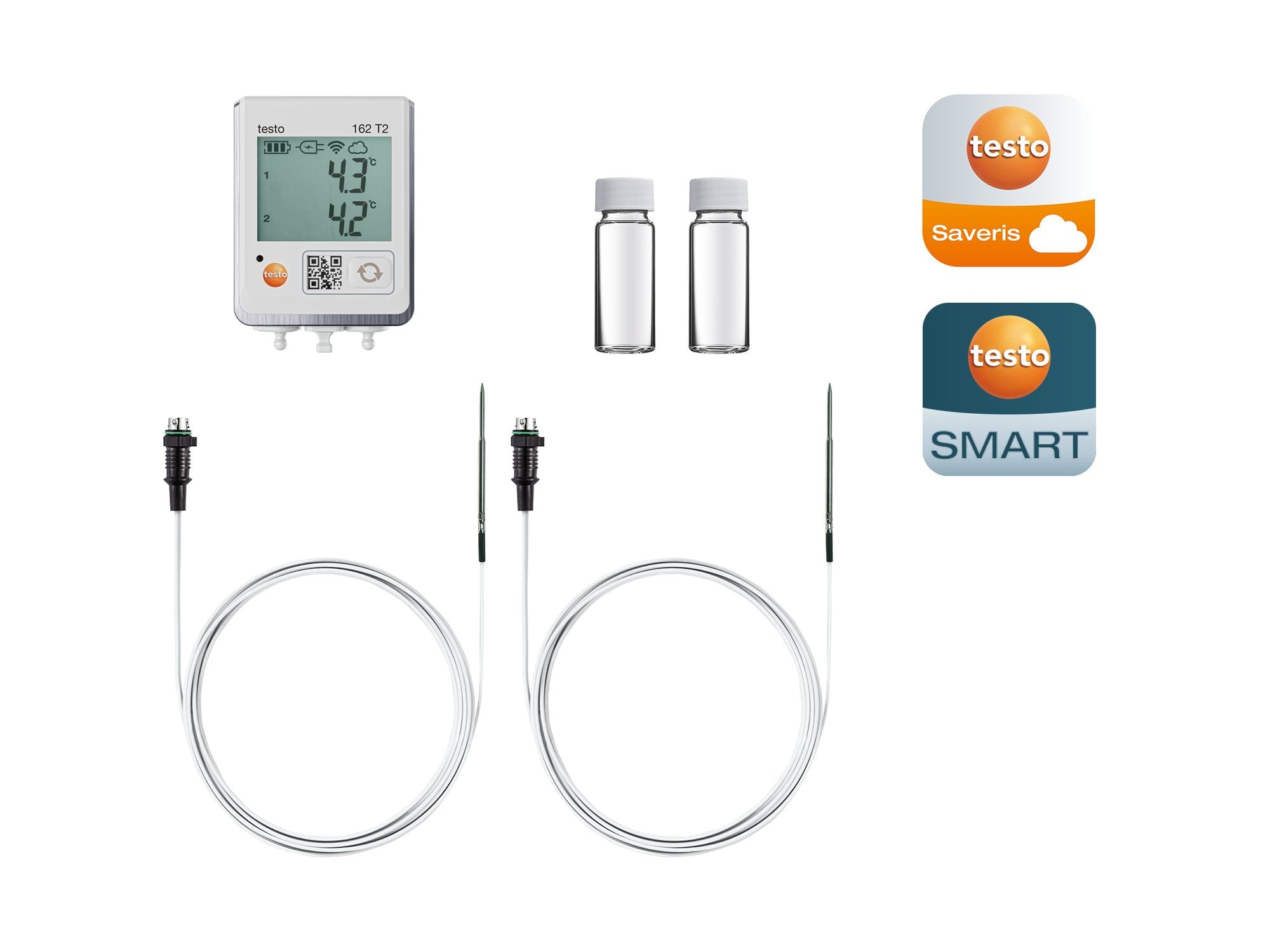 TESTO - Kit WiFi testo 162 pour réfrigérateurs avec sondes NTC et flacons glycol