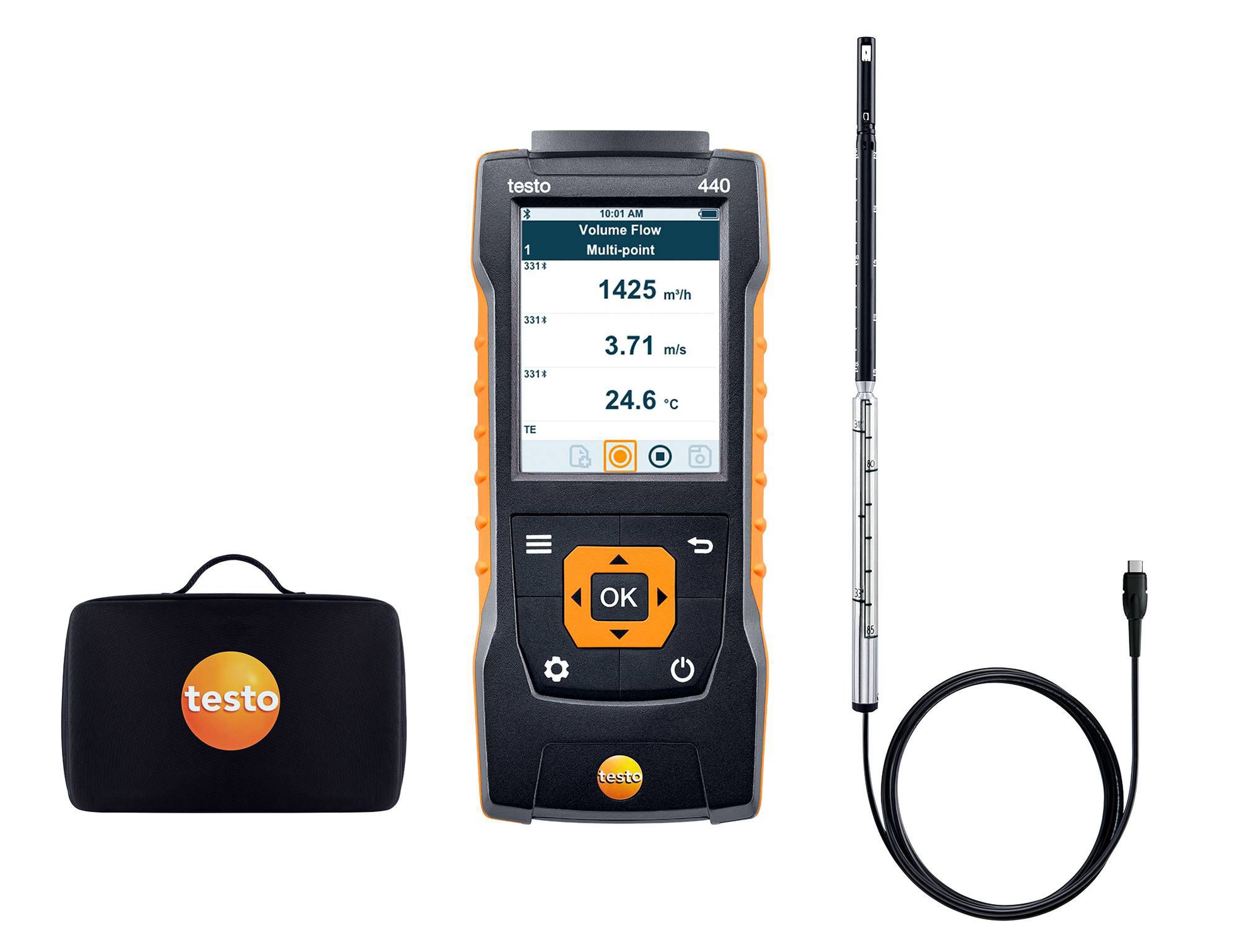 TESTO - Set testo 440 - Sonde à fil chaud télescope et Anémomètre multifonctions