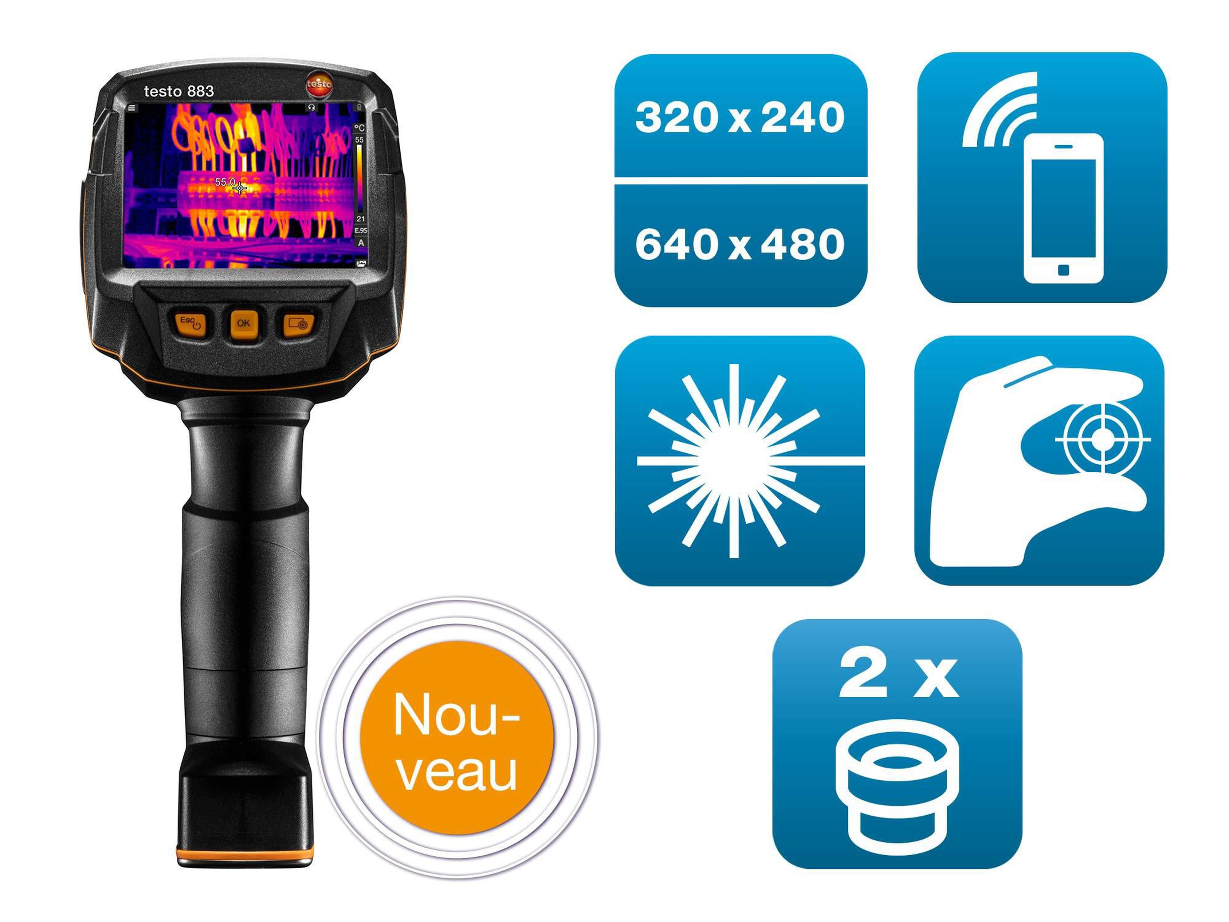 TESTO - testo 883-2 kit - Caméra thermique testo 883-2