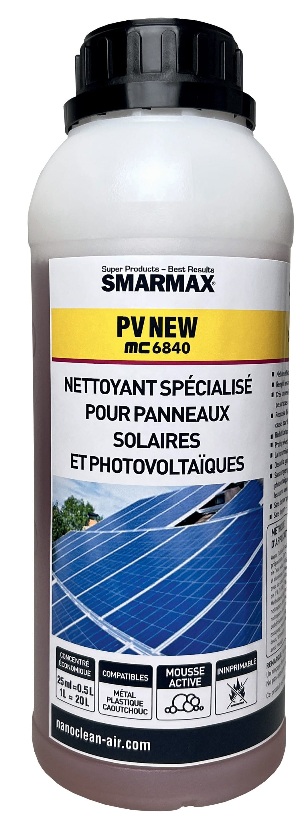 CBM – COMPTOIR BINOCHE MICHEL - Nettoyant panneaux solaires MC6840 PV NEW - concentré 1L