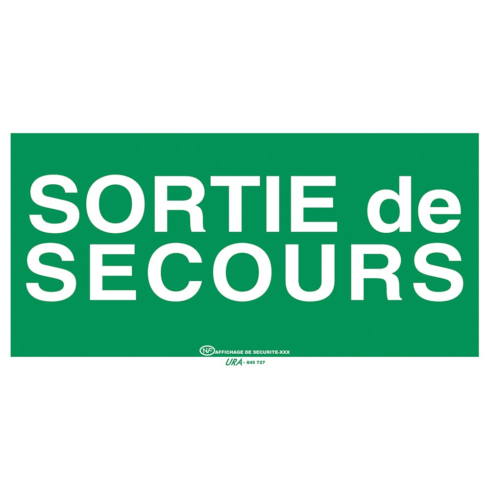 Ura - Pictogramme autocollant pour signalisation Sortie de secours BAES - 60x215mm