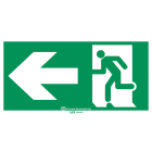 Ura - Pictogramme autocollant Évacuation avec flèche vers la gauche