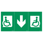 Ura - Pictogramme universel autocollant avec fauteuil roulant + flèche