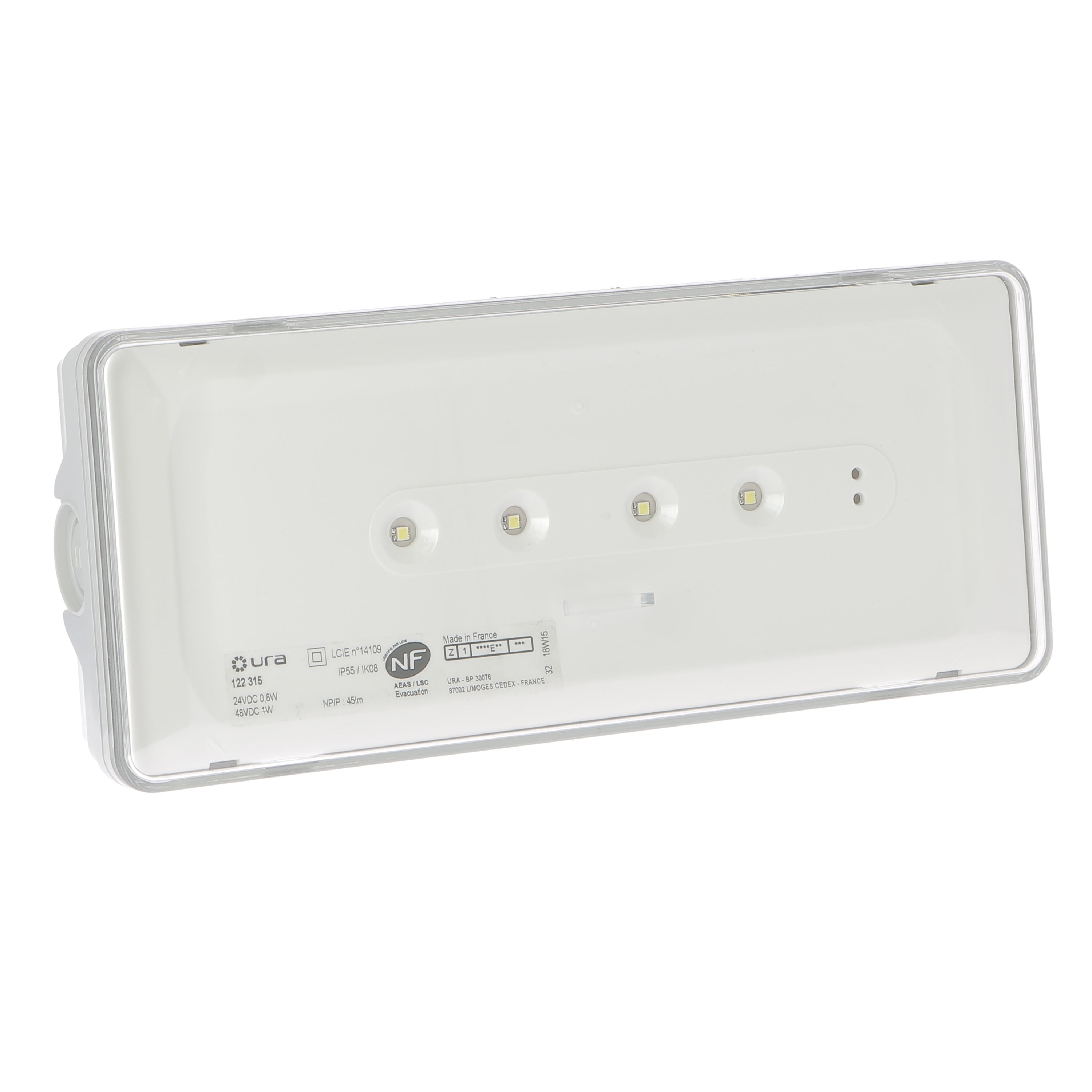 Ura - Luminaire pour Source Centrale Urajet Évacuation 24/48 Vdc - 45lumen