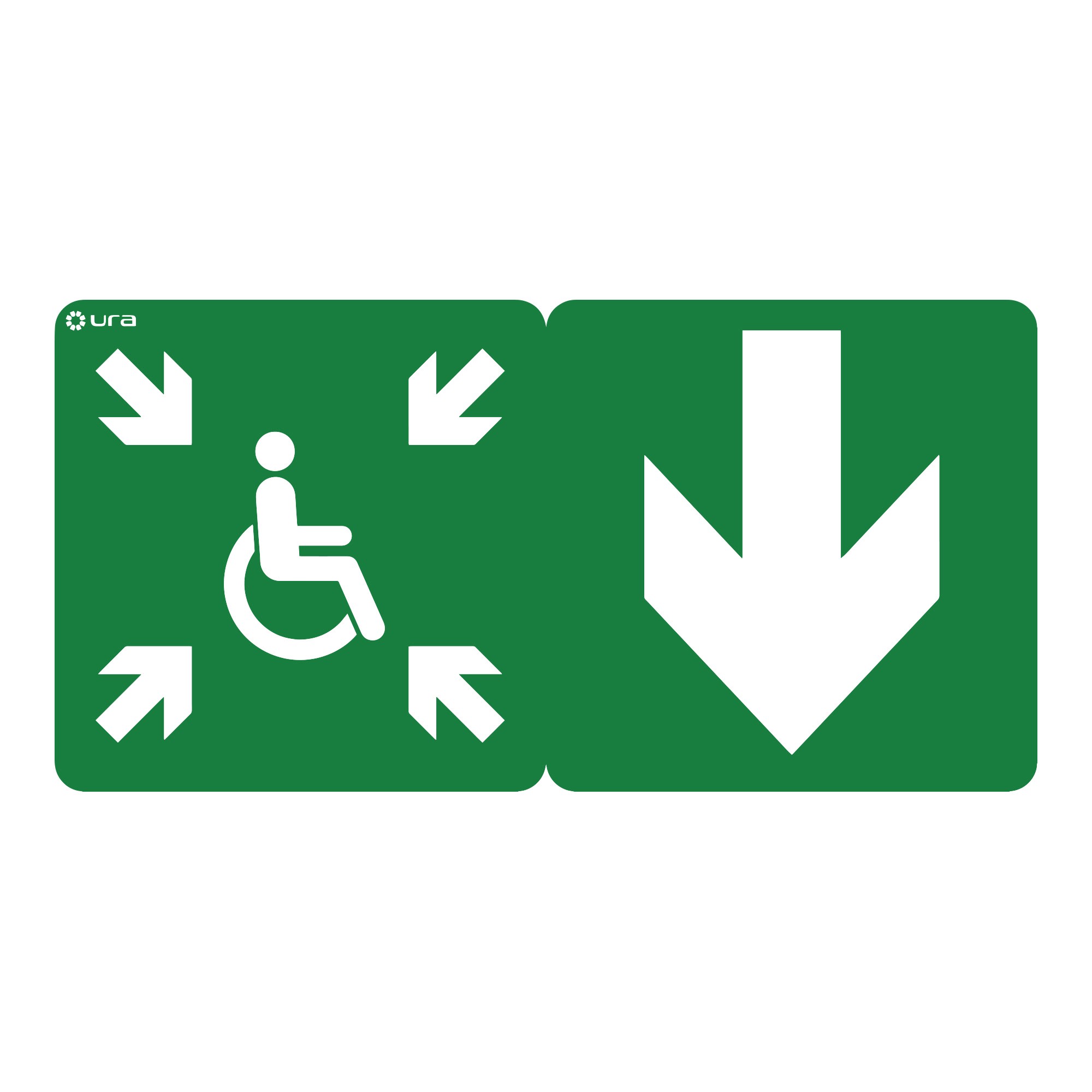 Ura - Pictogramme Évacuation pour BAES et DBR Uraproof V