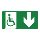 Ura - Pictogramme PMR avec flèche pour BAES et LSC Uraproof V