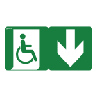 Ura - Pictogramme PMR avec flèche pour BAES et LSC Uraproof V