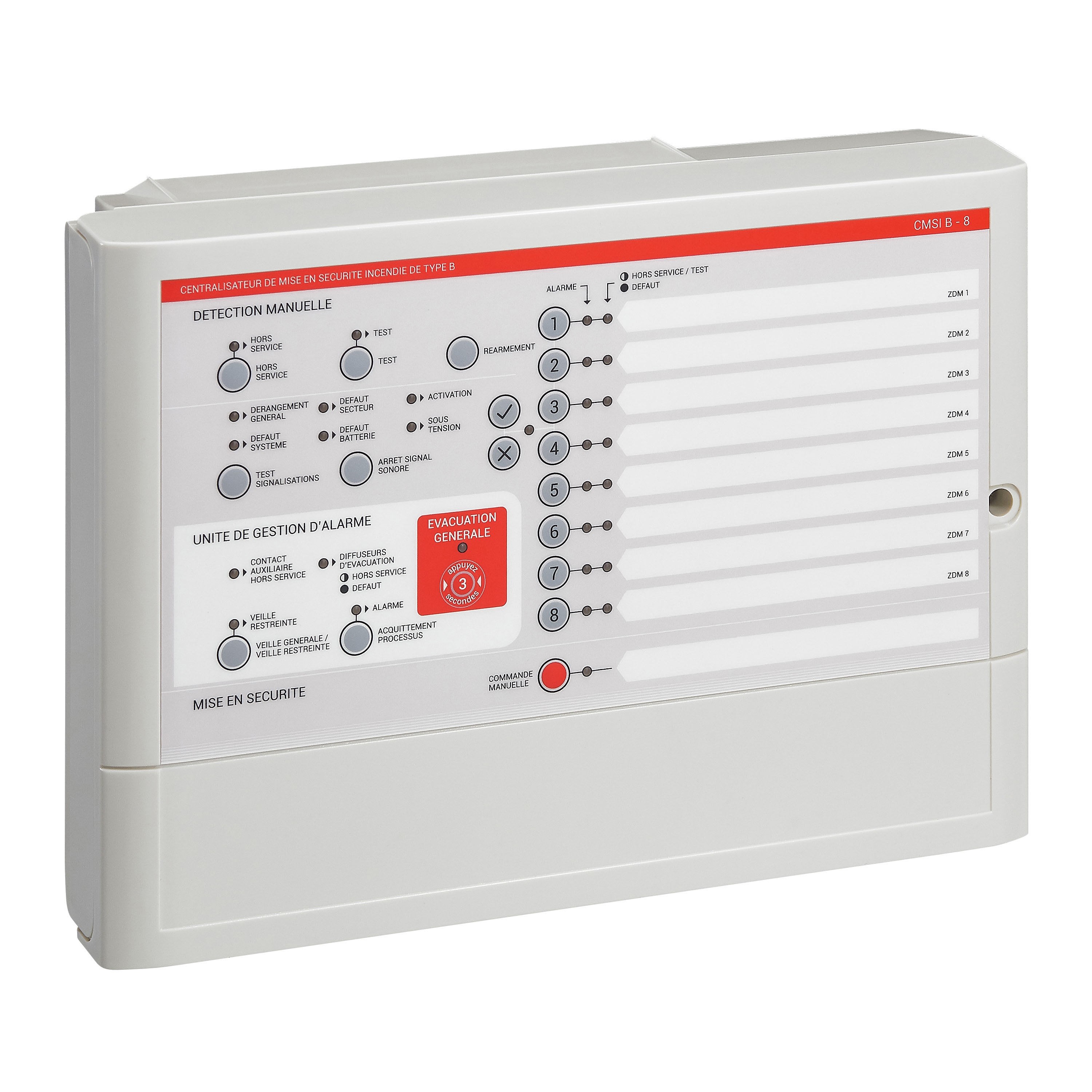 Ura - Centralisateur CMSI B - 8 boucles - 1 LIGNE MES
