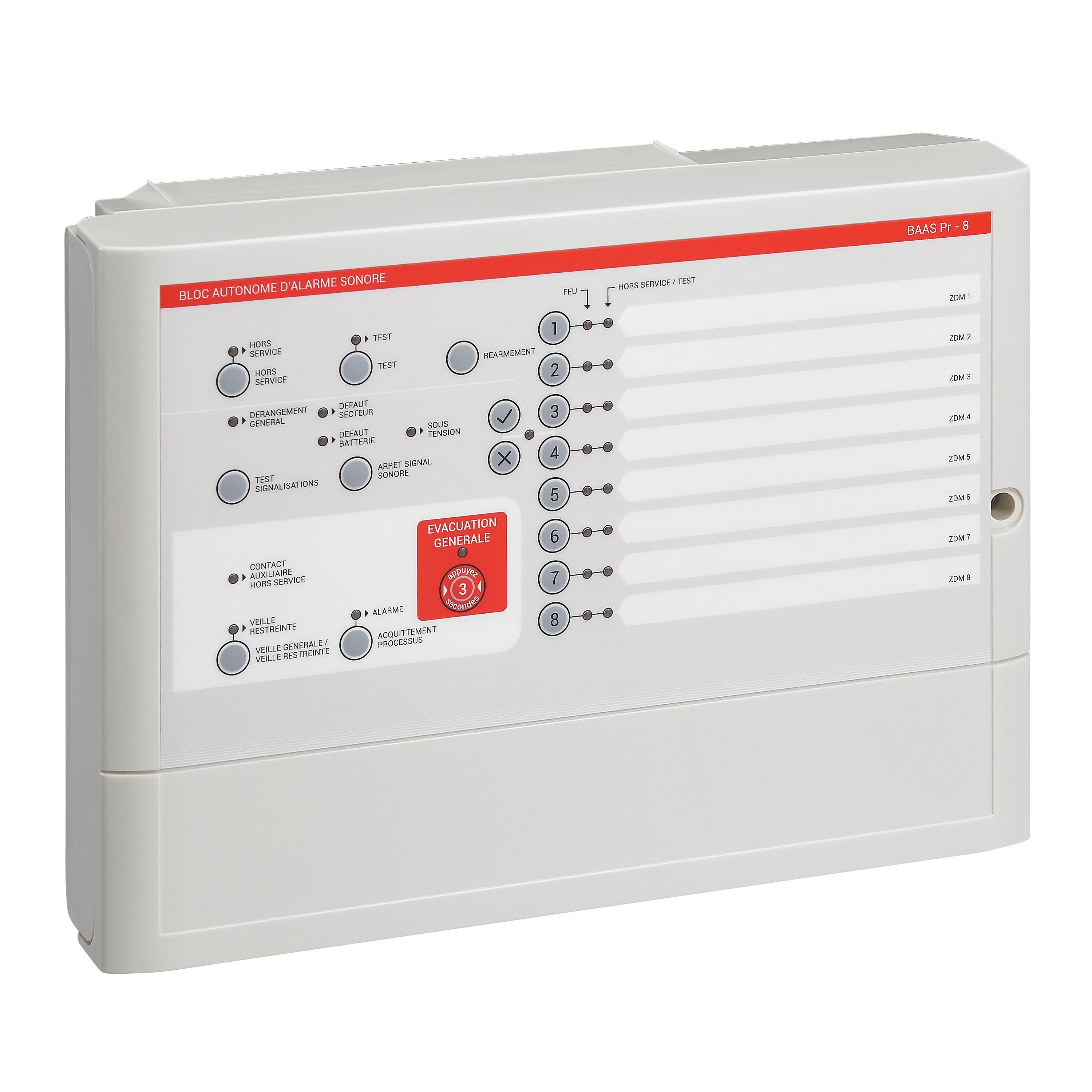 Ura - Bloc Autonome d'Alarme BAAS Pr - 8 boucles