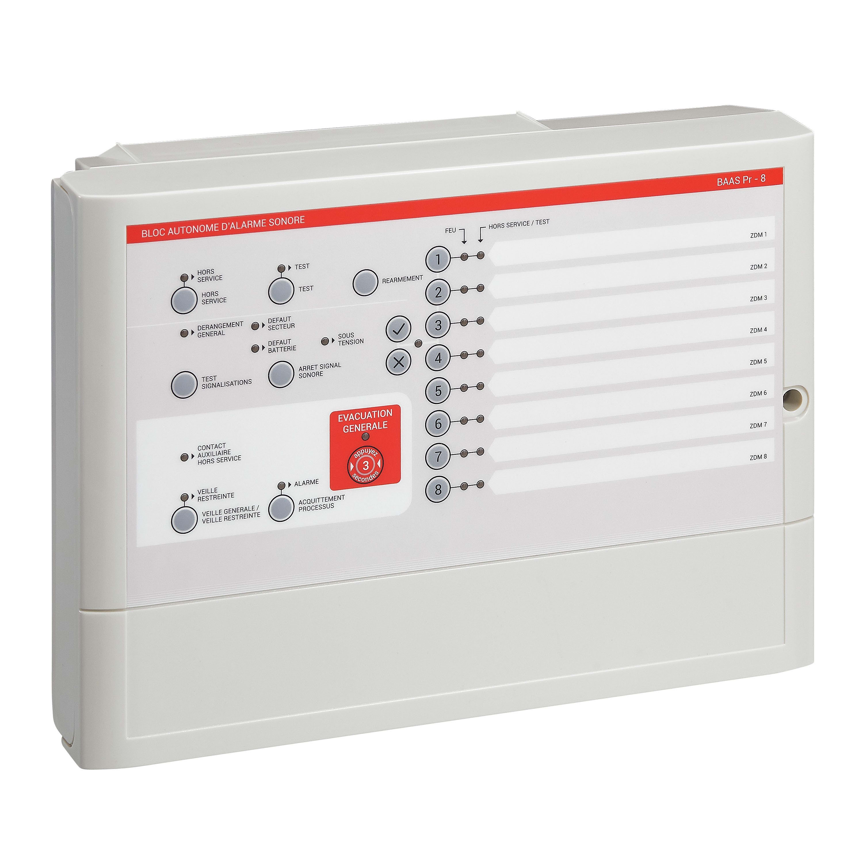 Ura - Bloc Autonome d'Alarme BAAS Pr - 8 boucles