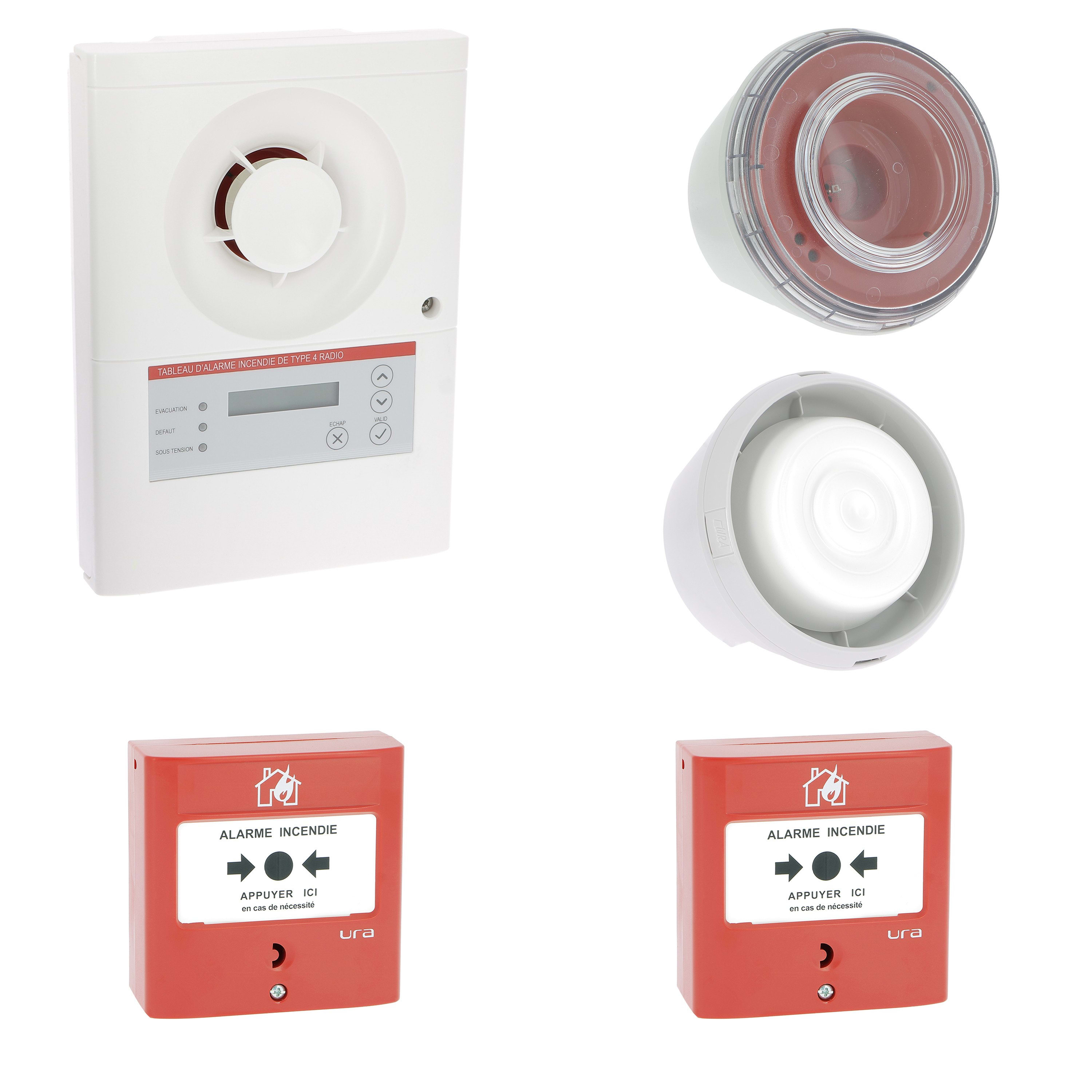 Ura - Prêt-à-poser Alarme type 4 radio avec centrale, détecteurs et diffuseurs