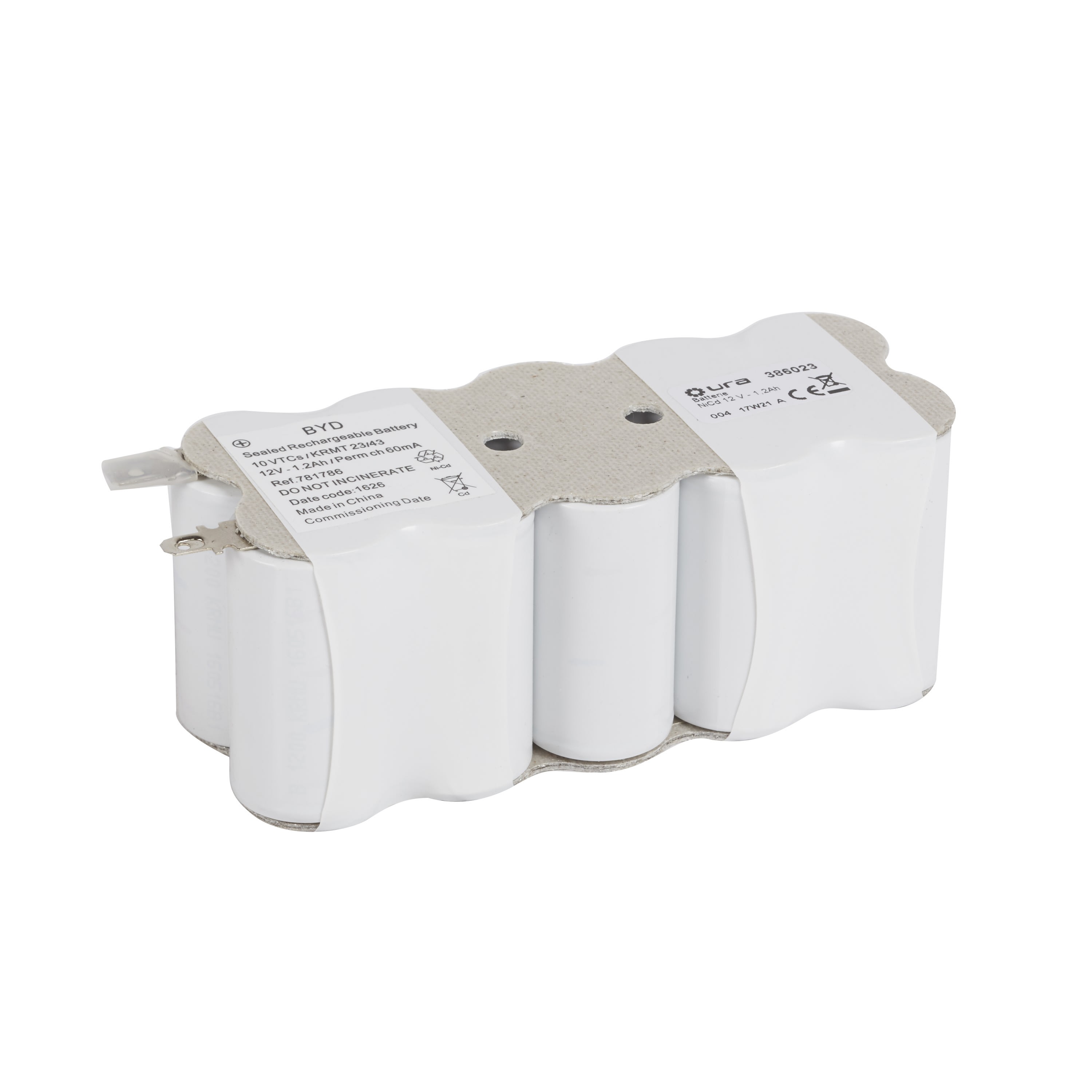Ura - Batterie Ni-Cd 12V 1,2Ah pour alarme incendie
