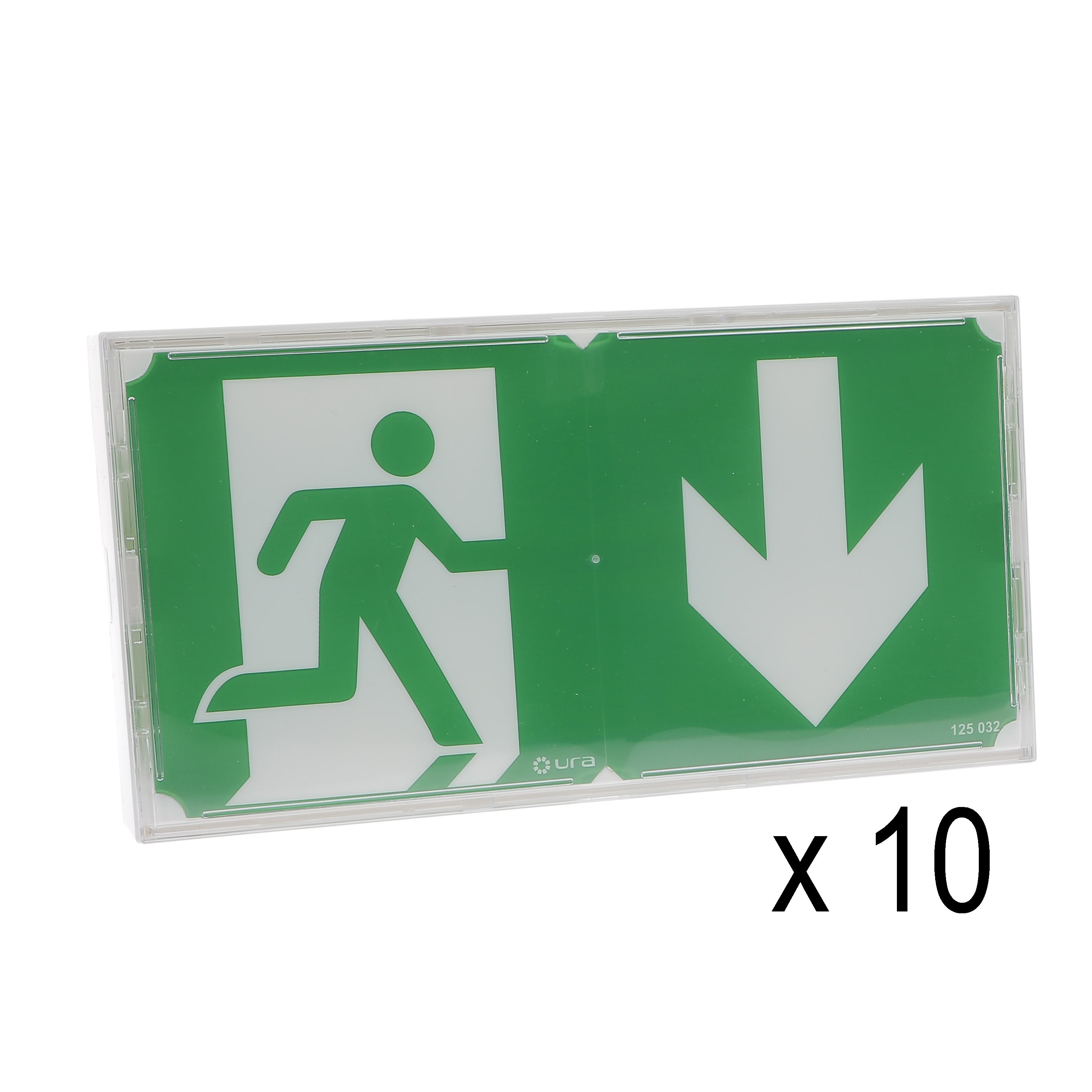 Ura - Lot de 10 BAES Evacuation Uraone V 111013V reconditionnés avec embase ap. 2020