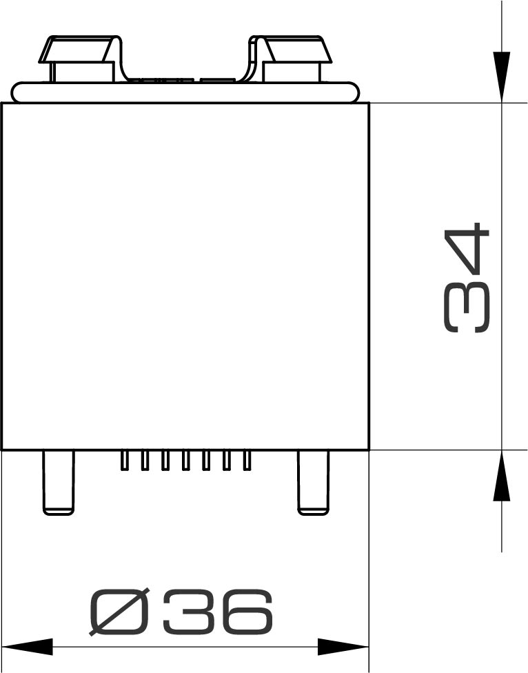 SIRENA - BABYTWS : élément lumineux bleu - lumière fixe - lentille transparente - 24VDAC