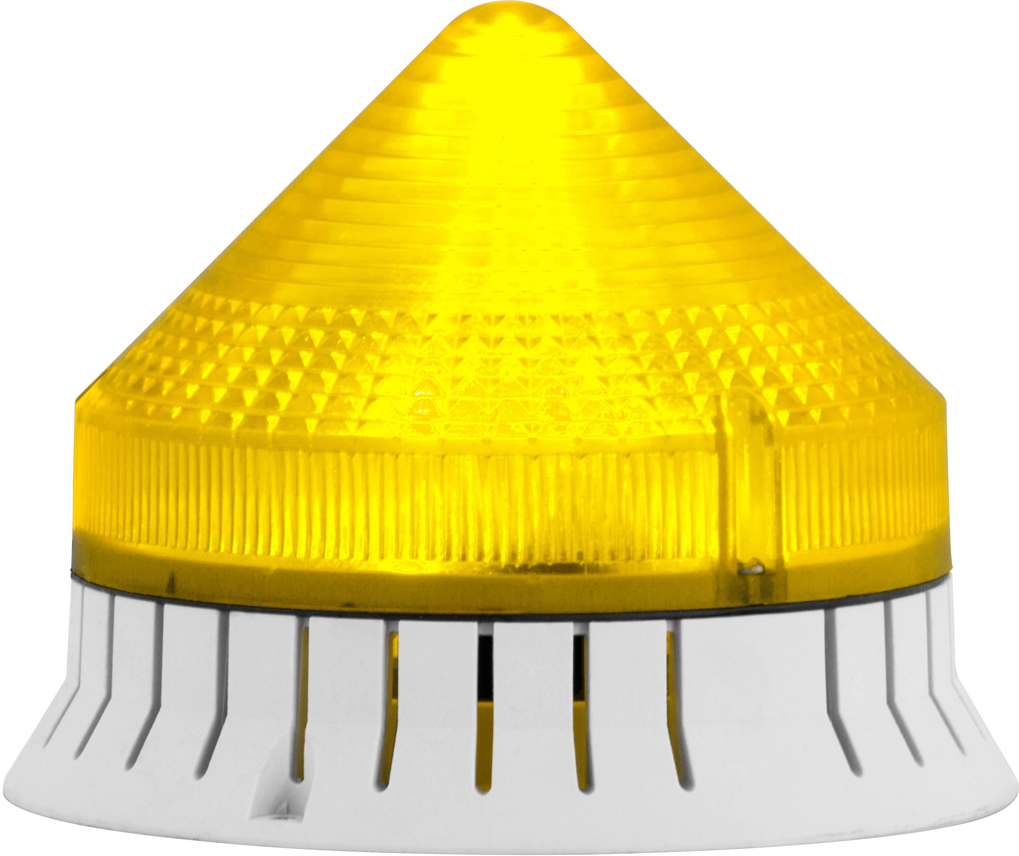 SIRENA - Acoustique jaune fixe/clignotant son continu/pulsé 74db IP30  diam 120mm