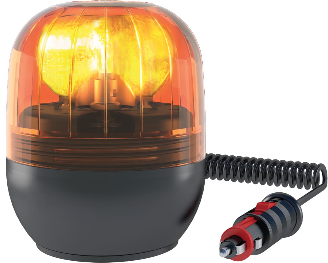 SIRENA - Feu orange avec ampoule halogène, effet lumineux tournant, base magnétique