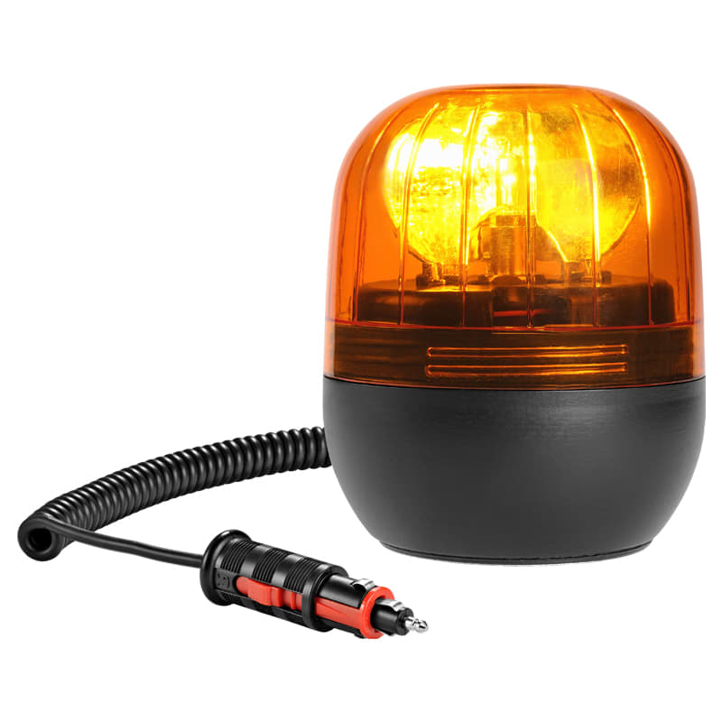 SIRENA - Feu orange avec ampoule halogène, effet lumineux tournant, base magnétique