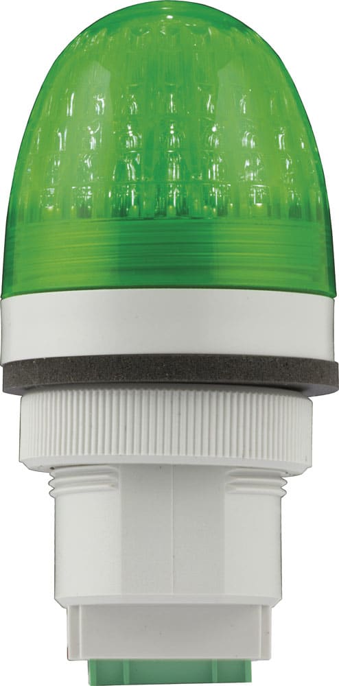 SIRENA - P40 S vert, feu LED multifonctionnel, lumière fixe, IP66, V12/24ACDC, base grise