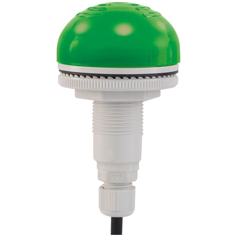 SIRENA - buzzer lumineux encastrable P50 A LED 92dB vert 12/24VCACC IP65 P-E M12
