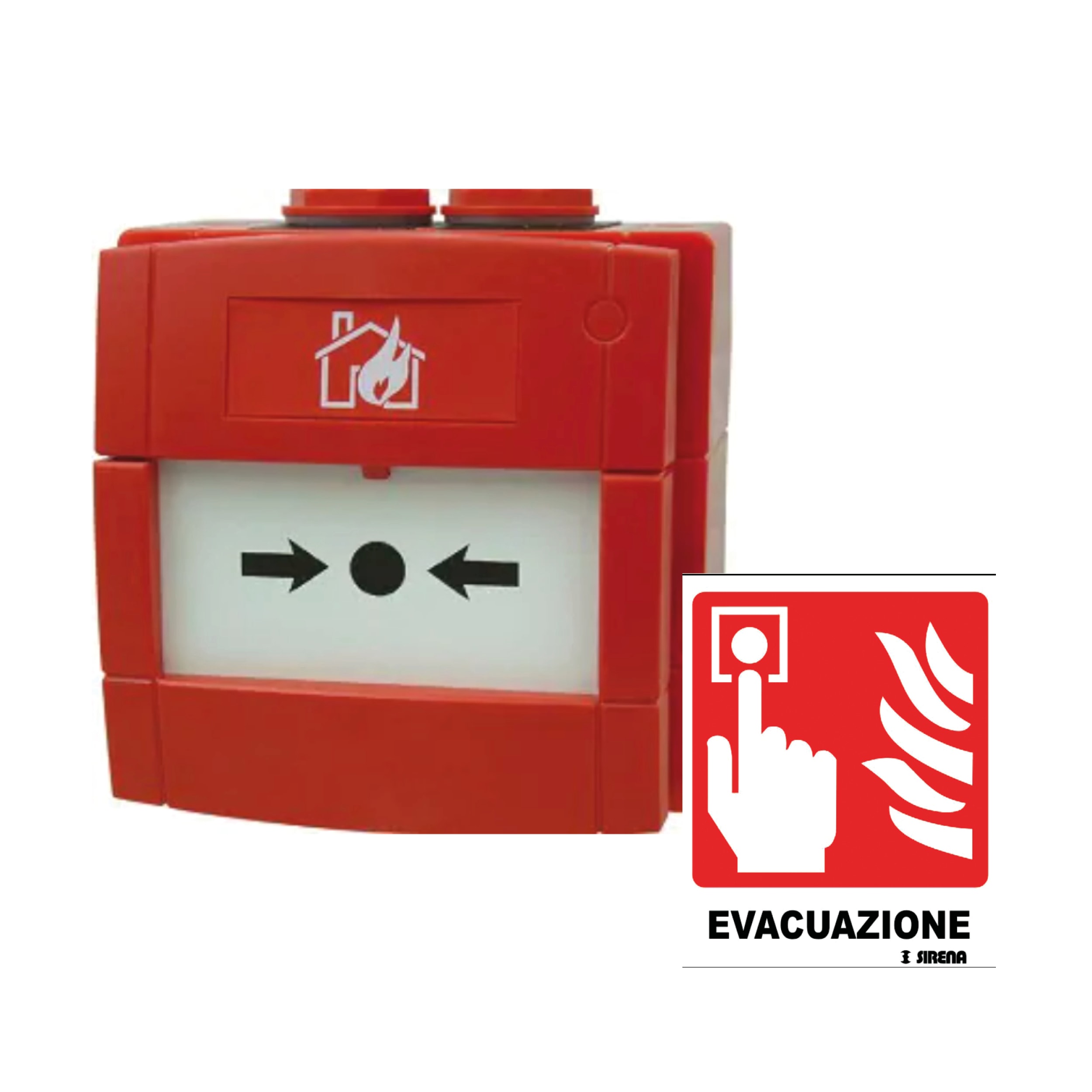 SIRENA - Thermoplastique rouge, pictogramme universel européen, IP66