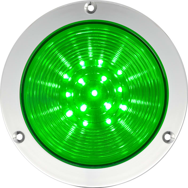 SIRENA - R4 LED, signalisation priorité, lumière fixe, IP66, V24ACDC, base chromée