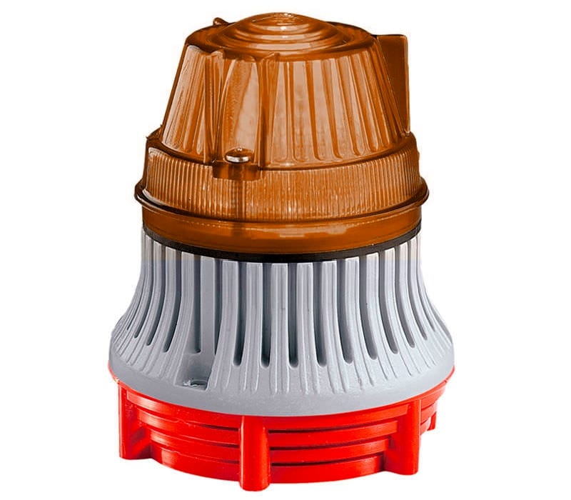 SIRENA - Microlamp : balise fixe/clignotant son continu/pulsé 75db IP30 base grise