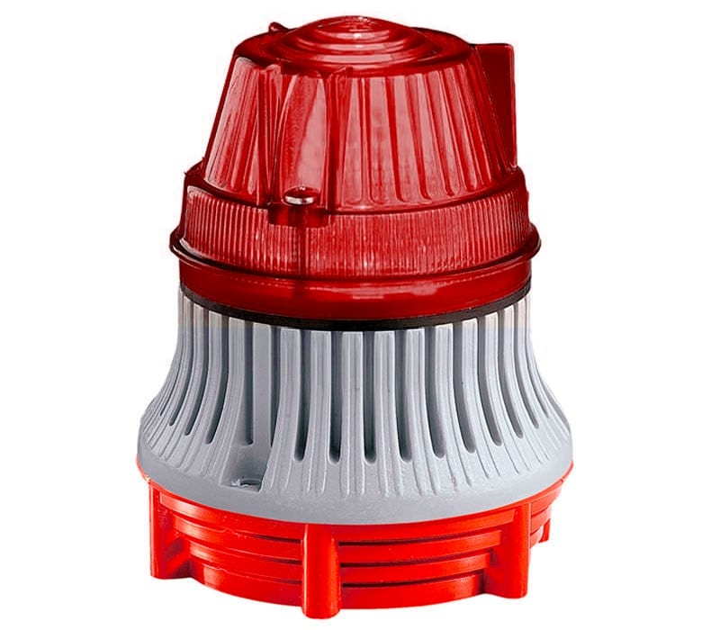 SIRENA - Microlamp : balise fixe/clignotant son continu/pulsé 75db IP30 base grise
