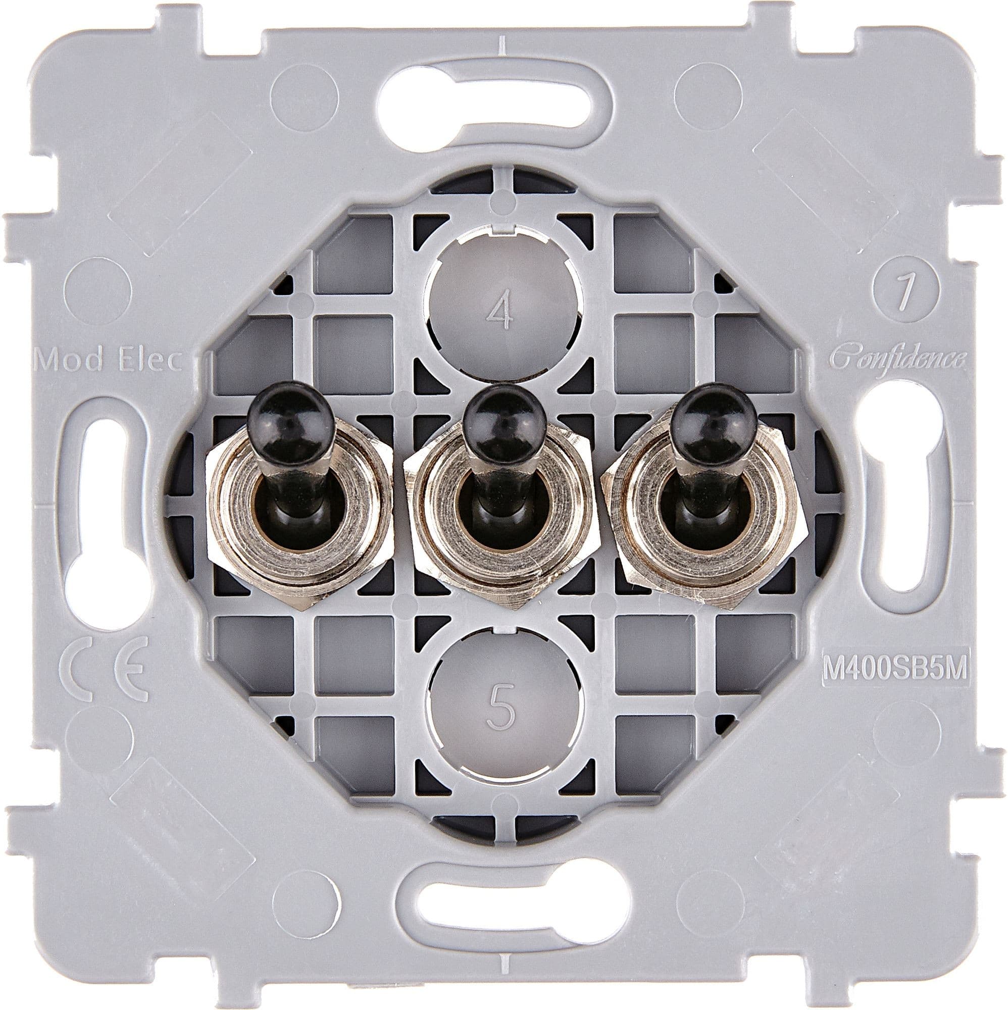 MODELEC - Mécanisme Renforce Simple Noir 1 Va Et Vient + 2 Poussoirs