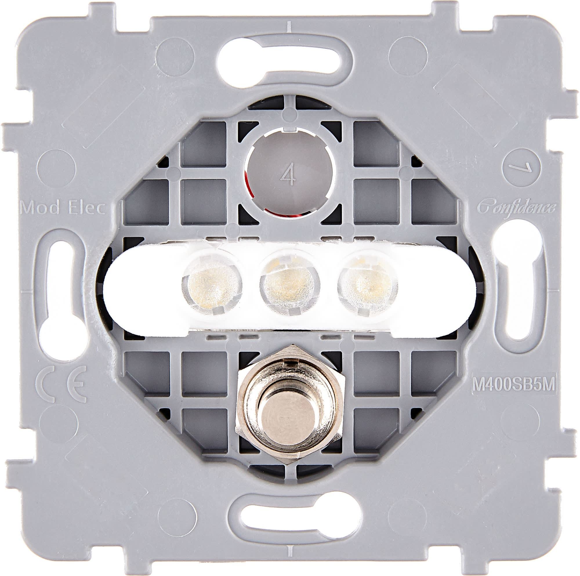 MODELEC - Mécanisme Renforce S Acier 1 Push + 3Led Blc