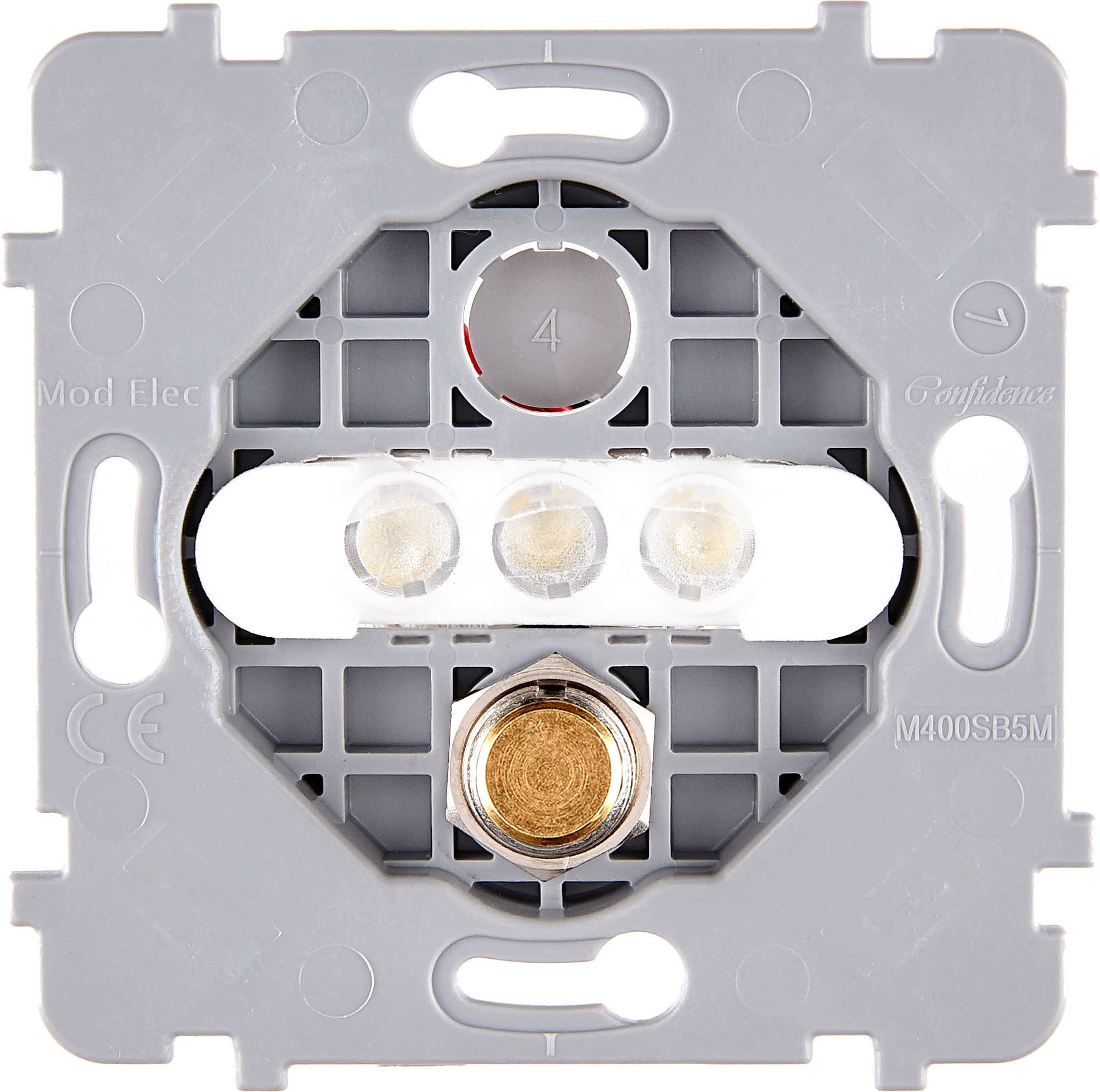 MODELEC - Mécanisme Renforce S Dore 1 Push + 3Led Blc