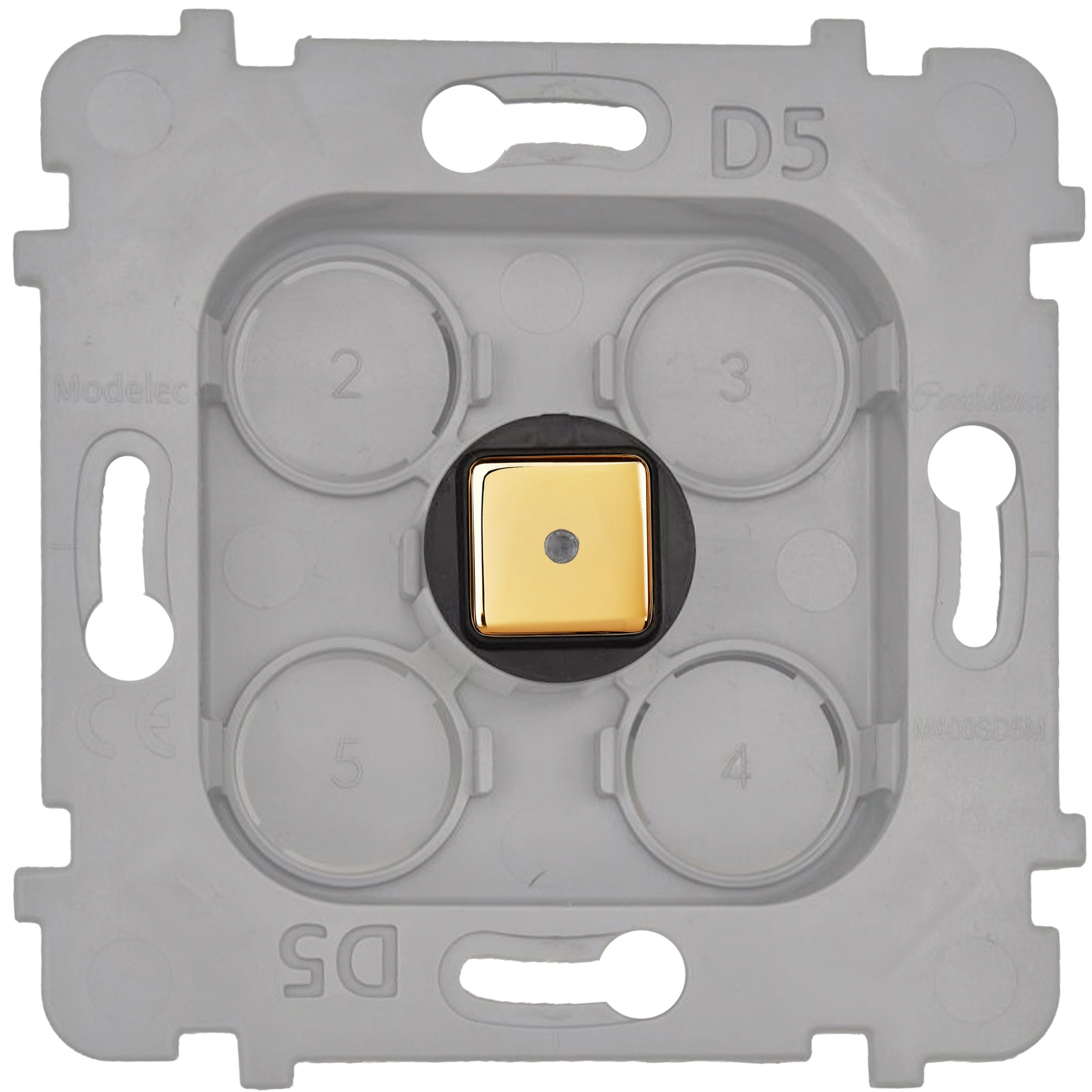 MODELEC - Mécanisme Bouton Damier carré en Laiton Or miroir à LED