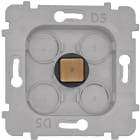 MODELEC - Mécanisme 1 Bouton Damier carré Laiton Vieux Bronze à LED