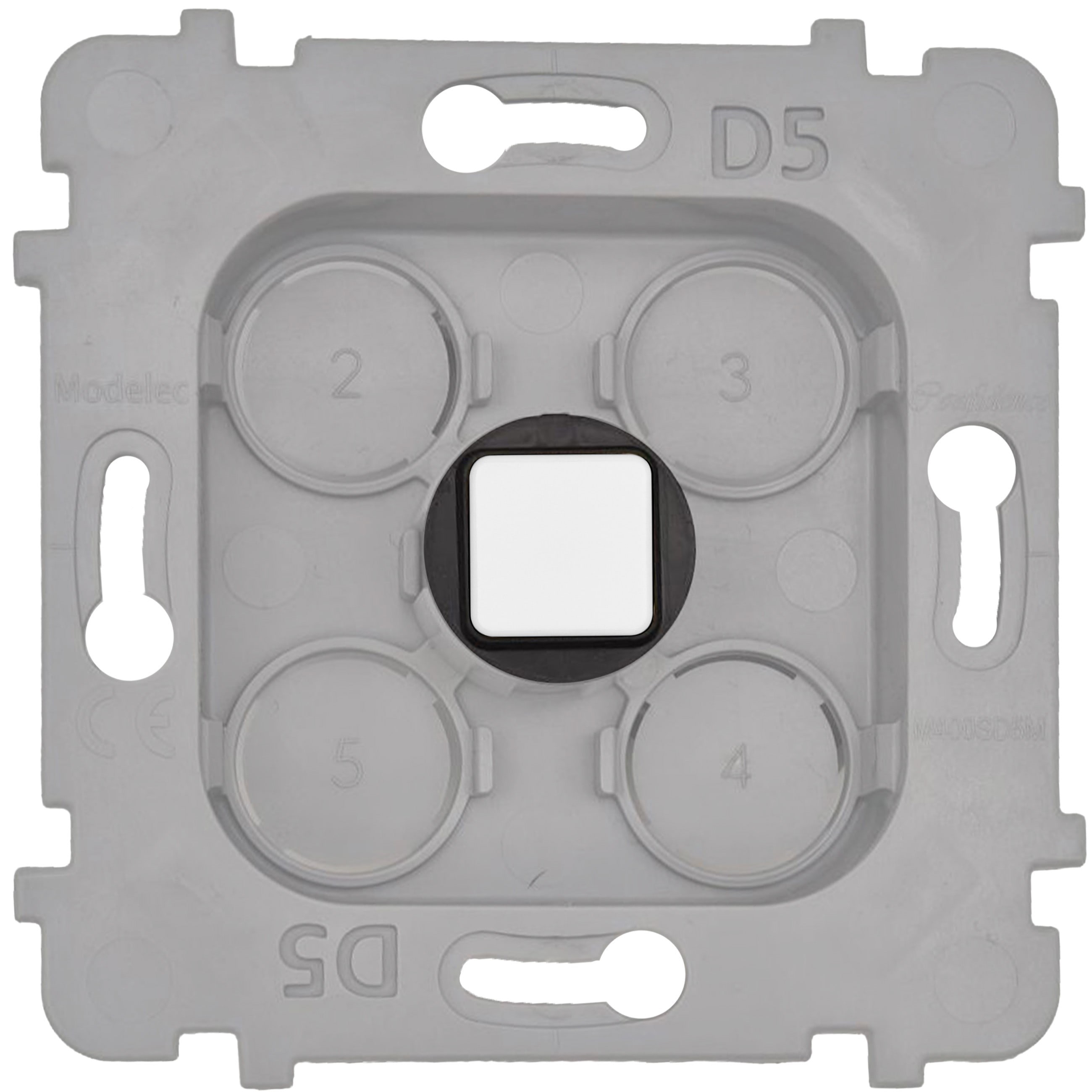MODELEC - Méca modul KNX T +1 bouton carré BLANC pour façade simple