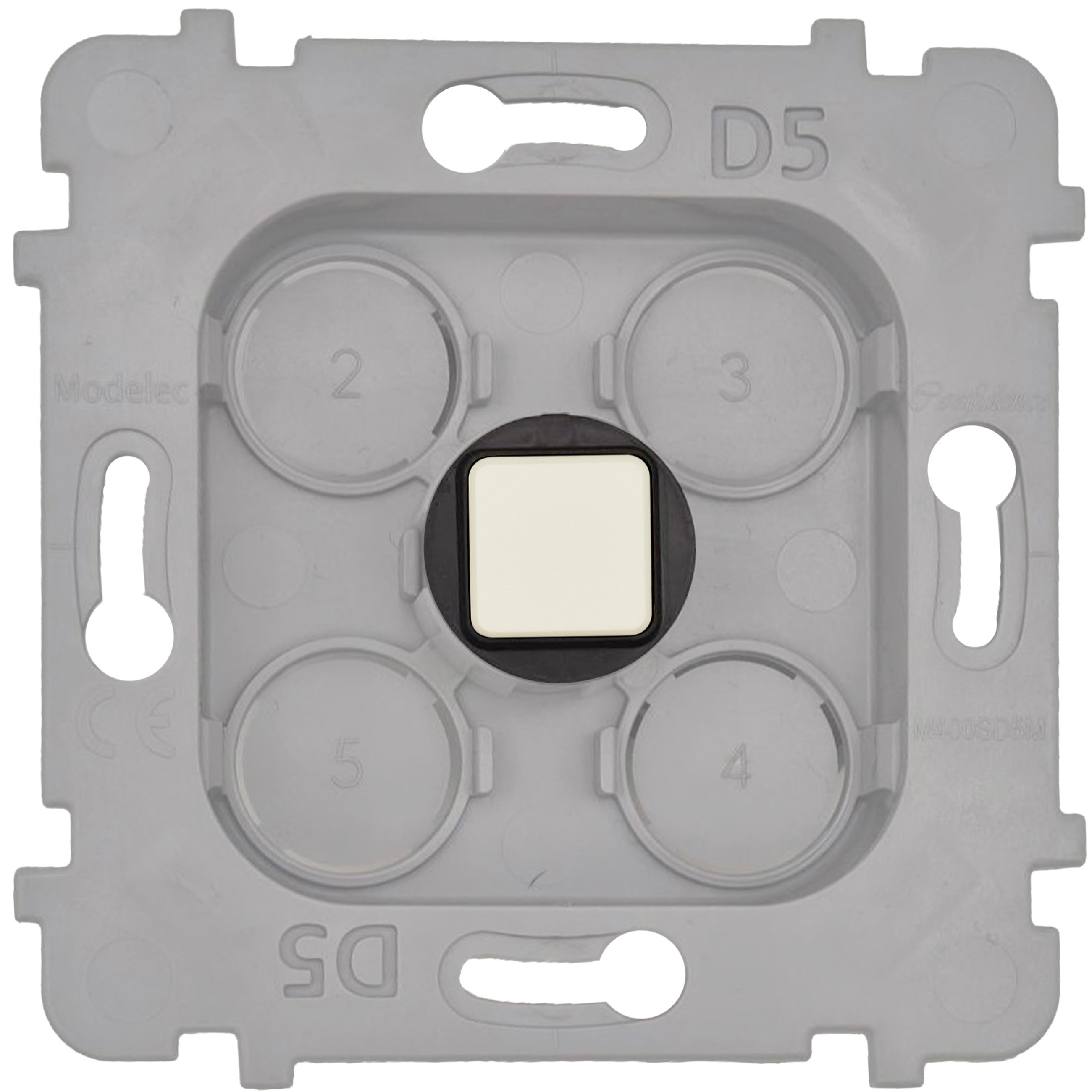 MODELEC - Méca modul KNX T +1 bouton carré IVOIRE pour façade simple