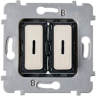 MODELEC - Mécanisme Bouton Plat Led 2 Va Et Vient /Poussoir Pour Collection M Nickel Bro