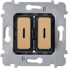 MODELEC - Mécanisme Bouton Plat Led 2 Va Et Vient /Poussoir Collection M Vieux Bronze