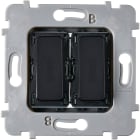 MODELEC - Mécanisme Plat bouton aluminium 2 Va Et Vient Ou Poussoir Pour Collection M NOIR