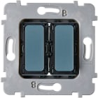 MODELEC - Mécanisme Plat bouton en alu 2 Va Et Vient Ou Poussoir Pour Collection M BLEU RL
