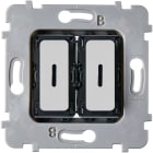 MODELEC - Mécanisme Bouton Plat Led 2 Va Et Vient /Poussoir Pour Collection M Nickel Sablé