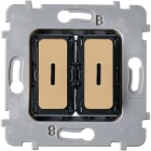 MODELEC - Mécanisme Bouton Plat Led 2 Va Et Vient /Poussoir Pour Collection M Laiton Sable